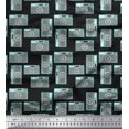 thumbnail image 1 of Soimoi Black Poly Georgette Fabric Camera & Dots Print Sewing Fabric Yard 52 Inch Wide, 1 of 3