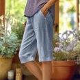 thumbnail image 1 of Wensltd Shorts d'Été à Jambe Grand pour Femmes, Mode, Lin, Fluides, Confortables, 1 of 6