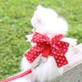 thumbnail image 3 of Dog Bowknot Harness with Leash Set For Small Medium Dogs Cat Lace Print Fashion Party, 3 of 8