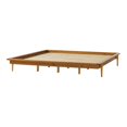 thumbnail image 1 of Walker Edison Spindle Mid-Century Solid Pine Wood Platform Bed Frame in Caramel, 1 of 8
