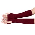 thumbnail image 1 of Gants Mitaines à Moins de 5 $ Rouges Unisexes Mode Poignet Bras Main Tricotés Longs Sans Doigts Gants Mitaine, 1 of 3