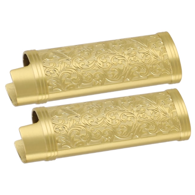 2 Pcs Metal Lighter Case Cover Holder With Vintage Floral Stamped, Zinc Alloy Shell Lighter Sleeve, Vintage Style Lighter Case Cover For Lighter , Camping