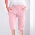 thumbnail image 2 of Timegard Womens Plus Size Shorts Elastic Waisted Drawstring Lightweight Casual Knee Length Shorts with Pockets, 2 of 5