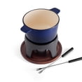 thumbnail image 3 of Swissmar Sierra 11-Piece Cast Iron Fondue Set, 1.6 L, Blue, Perfect for Cheese, Chocolate & Meat Fondue, 3 of 8