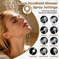 thumbnail image 2 of BRIGHT SHOWERS Rain Shower Head with Handheld Spray Built-in Power Wash, High Pressure Dual Shower Head with Height Adjustable Extension Arm, 3-Way Diverter, 9 Settings Handheld, 69” Long Hose, Chrome, 2 of 5