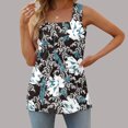 thumbnail image 2 of Birdeem T-Shirt Mode Femme Imprimé Col Carré Confortable Ample Sans Manches Blouse Décontractée, 2 of 5