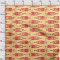 thumbnail image 3 of oneOone Cotton Poplin Pale Yellow Fabric Asian Block Fish Craft Projects Decor Fabric Printed By The Yard 56 Inch Wide, 3 of 4