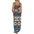 thumbnail image 2 of Birdeem Robe Longue Décontractée pour Femme à Col en V Sans Manches Imprimée, Coupe Ample, Style Camisole, Longue Robe+poche, 2 of 5