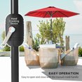 thumbnail image 4 of Outsunny Parasol de Patio, Parasol Extérieur avec 6 Baleines, Rouge Vin, 4 of 10