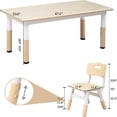 thumbnail image 2 of Kids Table and Chairs Set, Height Adjustable Desk with 6 Seats for Ages 2-10,Arts & Crafts Table,Graffiti Desktop, Non-Slip Legs, Max 300lbs, Children Multi-Activity Table for Classrooms,Daycares,Home, 2 of 6