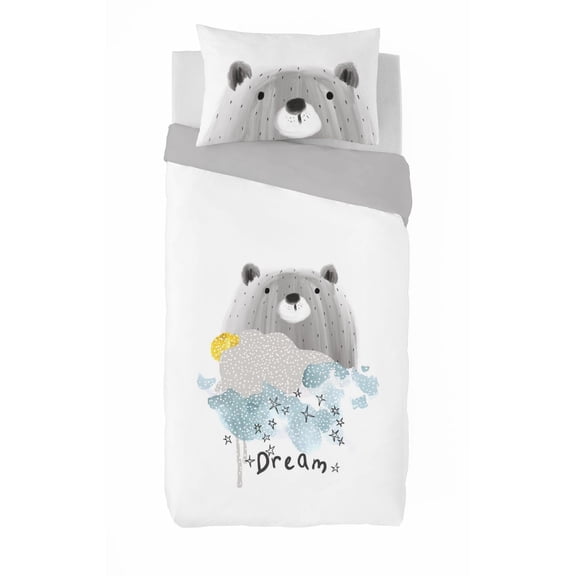Gouchee Home Bear Dream Twin Duvet Cover Set – 2‑Piece OEKO‑TEX Certified Cotton Kids Bedding with Reversible Bear Print