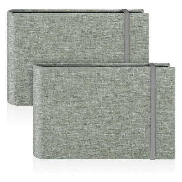 2 Pack Small Photo Albums, 6x4 Slip in Photo Albums 200 Photos Mini Flip Photo Book Album Portable Cover Memory Gray
