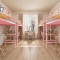 thumbnail image 4 of Twin Loft Bed with Adjustable Ladder & Full Guardrail, Loft Bed Twin Heavy-Duty Metal Frame, Space Saving, No Box Spring Needed & Noise Free,400 Lbs Weight Capacity, 4 of 6