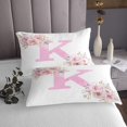 thumbnail image 3 of Erosebridal Girls Pink Rose Coverlet Set Twin, Initial K Letter 02, Cartoon Decor, 3 of 5