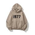 thumbnail image 2 of Chandail de Marque Mode Style Rue Ample Doublé en Molleton Mots 1977 Chandail Chandails à Capuchon pour Hommes et Femmes (BlackWithExtraLining, TG), 2 of 13