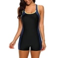 thumbnail image 1 of Women's One Piece Swimsuits Boyleg Sports Training Modest Swimwear, 1 of 7