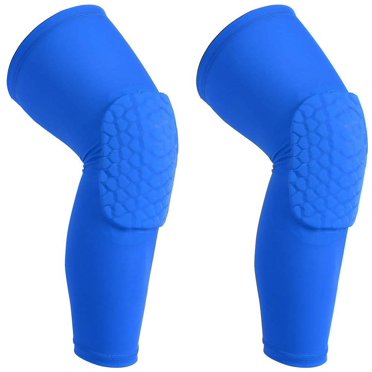 JHIJHOO Genouillères de Basketball Genouillères de Volleyball Nid d'Abeille Antichoc Antidérapant Manchon de Jambe Coussinet Protecteur Soutien Garde Rembourré Vêtement de Compression - 2 Pcs