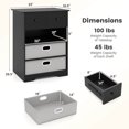 thumbnail image 3 of Costway Commode à 4 Tiroirs Moderne Organisateur de Rangement avec Étagères Ouvertes Trousses Anti-Basculement Noir, 3 of 10