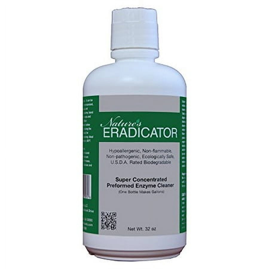 Natures ERADICATOR Multi-Purpose Enzyme Cleaner, odor free, green safe natural cleaning solution for home and industry, Concentrated 32 oz