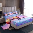 thumbnail image 1 of Erosebridal Girly Butterfly Sheet Set Full, Psychedelic Galaxy Stars Bedding Sets Full Size, 4pcs, 1 of 7