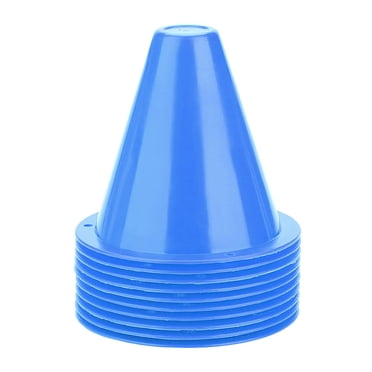 10 Pcs Cône d'Entraînement de Soccer Barrières de Soccer Support de Marqueur en Plastique Accessoire (Bleu)