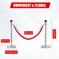thumbnail image 2 of TROPOW Stainless Steel Stanchion Set with 5FT Red Velvet Ropes – 4PCS Crowd Control Barriers, Gold Posts with Weighted Bases, 2 of 7