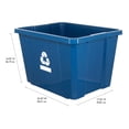 thumbnail image 3 of Gracious Living Medium Curbside Blue Box 17 Gal Home Recycling Bin(24 Pack), 3 of 11