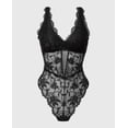 thumbnail image 4 of Afterglow Lace Bodysuit with Removable Pads in Tuexdo Black, 4 of 5