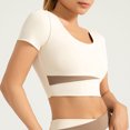 thumbnail image 2 of Timegard Hauts de Yoga pour Femmes Col Rond Manches Courtes Ajusté Confortable Court Extensible Entraînement Gym T-Shirts, 2 of 3