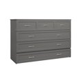 thumbnail image 1 of Atlin Designs Lit Escamotable Moderne en Bois Massif Format Grand avec Matelas, Gris, 1 of 15