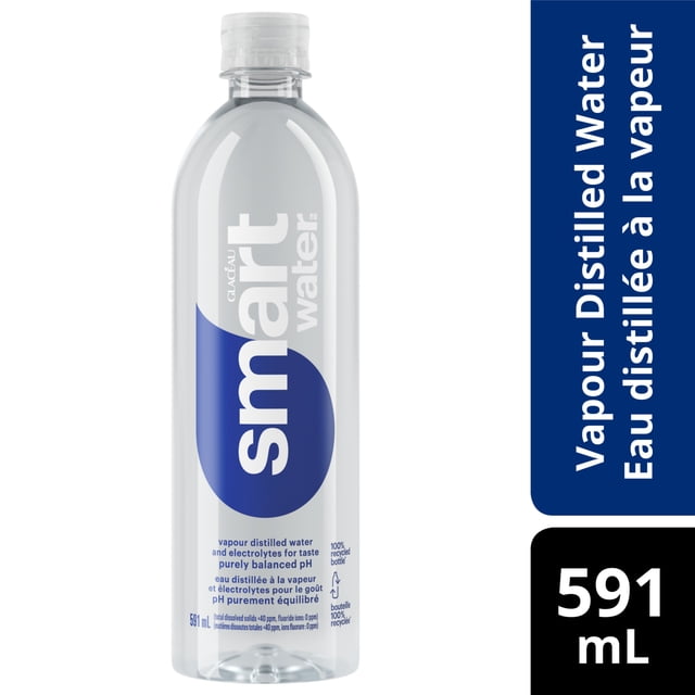 smartwater Eau distillée à la vapeur bouteille, 591 mL