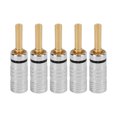 thumbnail image 1 of Audio Banana Plug, Serrated Banana Plug Strong Connection   For Siding For 12 AWG To 18 AWG Speaker Wire Red,Black, 1 of 8