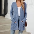 thumbnail image 2 of Yuyuzo Cardigan for Women 2024 Fall Ribbed Knit Sweater Open Front Long Sleeve Outwear with Pockets, 2 of 6