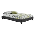 thumbnail image 4 of Brassex Soho lit plateforme rembourré simple pour chambre avec soutien à lattes courbées, aucun sommier requis et tissu en polyester, gris, 4 of 4