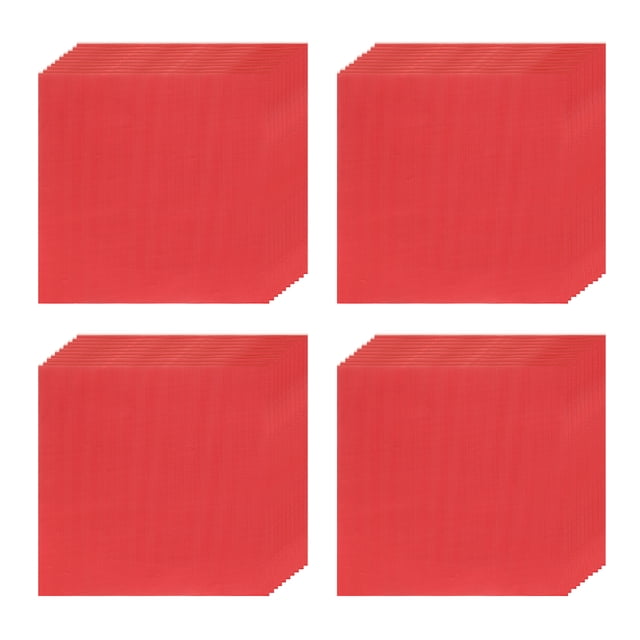 300pcs Foil Candy Wrappers, 4 x 4 Inch Chocolate Bar Wrappers, Aluminum Foil Paper (Red, Fine Grid)