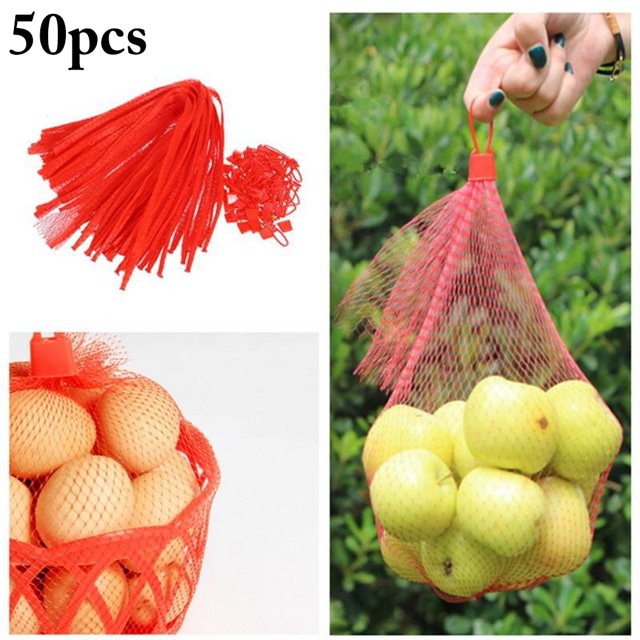 50 Pcs Sacs en Filet pour Fruits Sacs en Plastique Réutilisables Sacs de Rangement en Filet pour Légumes