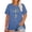 Blue, variant on Women's Plus Size Casual Short Sleeve Oversized Graphic Printed T-Shirt with Floral Botanical Design Comfortable Round Neck Tee for Everyday Wear