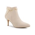 thumbnail image 1 of Unique Bargains Women's Pointed Toe Stiletto Heel Ankle Booties Beige (Size 9), 1 of 6