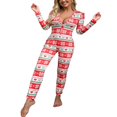 thumbnail image 3 of Combinaison Pyjama pour Femmes Christmas Cartoon une-Pièce de Nuit, 3 of 5