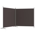 thumbnail image 3 of vidaXL 2-Panel Room Divider Brown 348x180 cm Fabric, 3 of 5