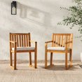 thumbnail image 4 of Chaises de Salle à Manger en Bois Massif à Dossier à Lattes Modernes (Ensemble de 2) - Naturel, 4 of 5