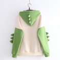 thumbnail image 3 of Pompotops Mode Femmes Décontracté Uni Manches Longues Chandail en Molleton Dinosaure Tops, 3 of 3