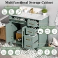 thumbnail image 4 of DAJU 36" Light Green Modern Bathroom Vanity with Ceramic Sink,Soft-Close Door,and 4 Storage Drawers,offering a refined look with practical everyday functionality, 4 of 12