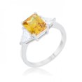 thumbnail image 1 of Bague de Fiançailles en Rhodium Canari Classique&44; Jaune - Taille 5, 1 of 1