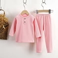 thumbnail image 1 of RXIRUCGD Baby Children's Winter Solid Striped Home Clothes Suit( Pink, Size:120 ), 1 of 7