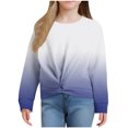 thumbnail image 4 of Plebaso Chandail à Manches Longues pour Filles avec Torsade à l'Avant, Imprimé pour Garçons, Col Ras du Cou, Décontracté, Léger, Chandail à Enfiler, Hauts pour Enfants, 4 of 7