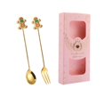 thumbnail image 3 of Stainless Steel Dessert Spoons Forks Tea Spoons Stainless Steel Christmas Spoons gingerbread pink, 3 of 9