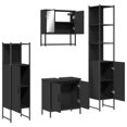 thumbnail image 3 of vidaXL 4 Piece Bathroom Furniture Set Black Engineered Wood, 3 of 5