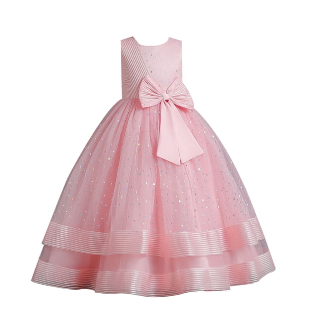 Robes Fille Robe de Cérémonie Fille Robe Rose Fille Robe d'Anniversaire Fille Robes Filles Taille Mode Filles