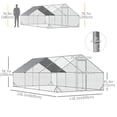 thumbnail image 3 of PawHut Enclos de Marche Galvanisé pour Grand Poulailler 9,8 Pieds X 19,7 Pieds X 6,6 Pieds, 3 of 10
